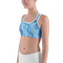 Load image into Gallery viewer, BLUE ELECTRIC Sports Bra. ArtGaze.shop
