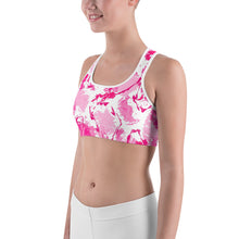 Load image into Gallery viewer, PINK DRIZZLE Sports Bra, Beach, Workout, Gym, selfies, Photoshoots. ArtGaze.shop
