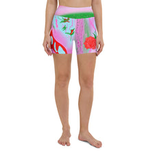 Load image into Gallery viewer, Rose Blossom High Waist Yoga Shorts (w/pockets)
