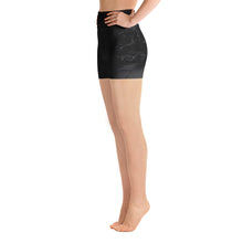 Load image into Gallery viewer, Silhouette [High Waisted Yoga Shorts/wPockets] Gray and black. With gray swirls. 
