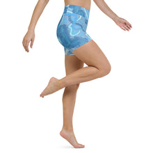 Load image into Gallery viewer, Blue Electric High Waist Yoga Shorts. ArtGaze,shop
