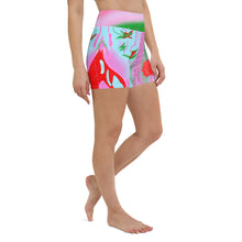 Load image into Gallery viewer, Rose Blossom High Waist Yoga Shorts (w/pockets)
