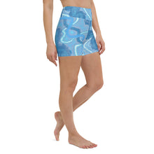 Load image into Gallery viewer, Blue Electric High Waist Yoga Shorts. ArtGaze,shop

