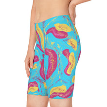 Load image into Gallery viewer, Blue Tropical Bike Shorts
